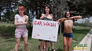 Public Handjobs Chloe Skyy And Her Hot Friends And Twerkin' At The Carwash free video