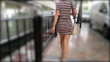 Hot Wife Walking In Tight Dress Wiggling Sexy Booty free video