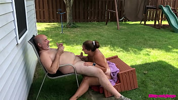 Missy And George - Blowjob In The Backyard free video